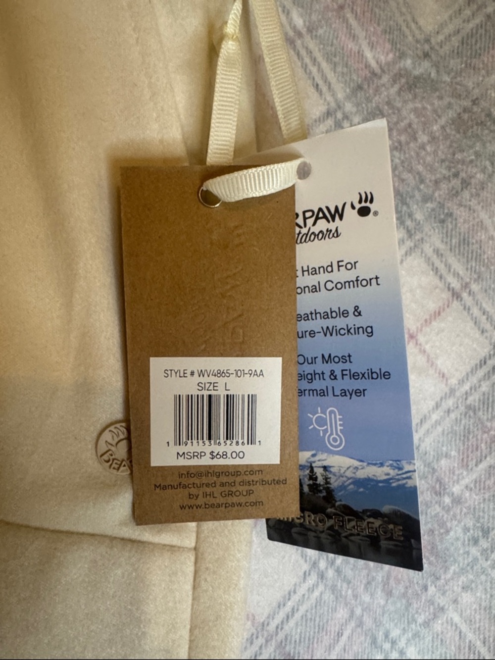 BearPaw Women's Cream Drawstring Joggers - Picture 3 of 5